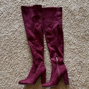 Marc Fisher Deep Purple Over-the-Knee Boots Size 6 M